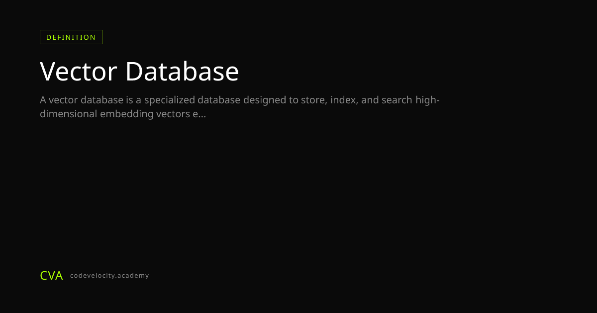 What Is a Vector Database? Storage & Search for AI Embeddings