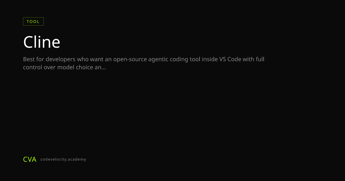 Cline: Open-Source AI Coding Agent for VS Code