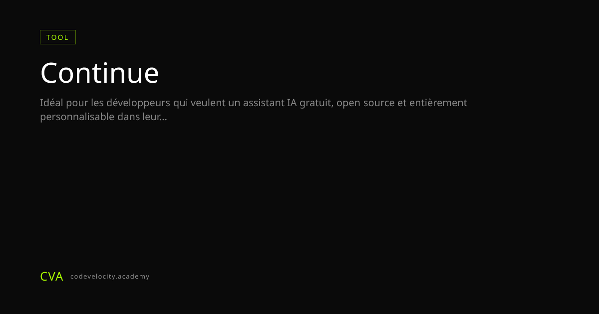 Continue : assistant de code IA open source pour n'importe quel IDE