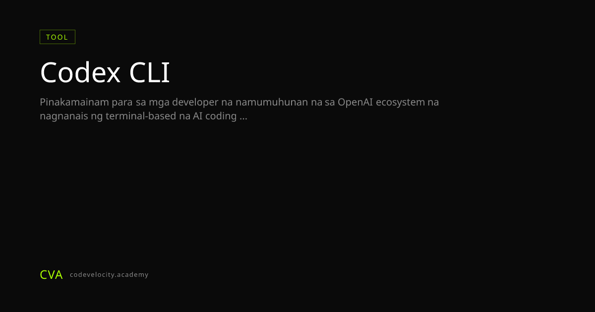 Codex CLI: Terminal AI Coding Agent ng OpenAI
